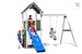 Plac zabaw drewniany ogrodowy biało-szary Carol 2 GW domek, zjeżdżalnia, huśtawka, ścianka, drabinka