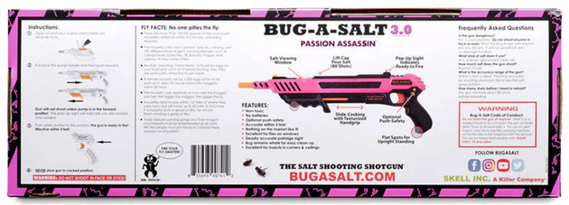 Broń na muchy komary karabinek ekologiczny na sól Bug-A-Salt 3.0 Pink Passion Assassin