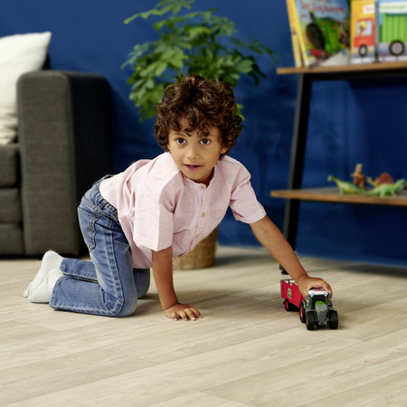 Zielony traktor z przyczepą Fendt Farm Trailer ze światłem i dźwiękiem