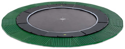 Trampolina ogrodowa naziemna Dynamic EXIT z płytkami zabezpieczającymi Freezone 427 cm czarna