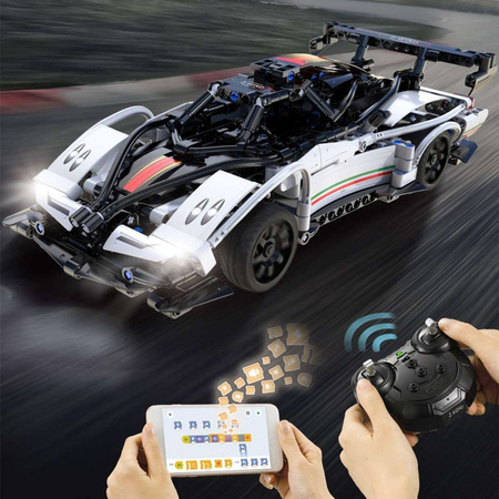 Klocki CaDA sportowy samochody wyścigowe Wyścigówka Białe Auto + Z-Wind RC 2043 el.