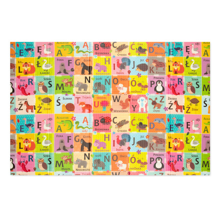 Humbi Gruba Mata Edukacyjna 2w1 z pianki XPE 180x120cm Onomatopeje polski alfabet odgłosy zwierząt nauka dźwięków