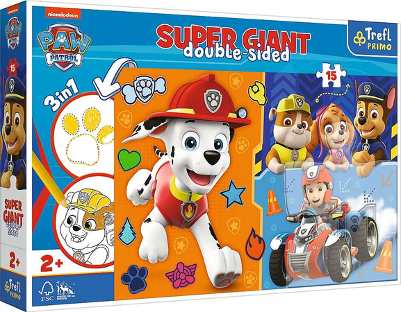 Primo Puzzle Giant 3w1 15 elementów Poznaj Psi Patrol