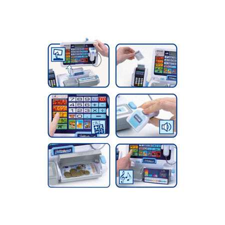 Kasa sklepowa z terminalem i skanerem + akcesoria dla dzieci AGD Dźwięk Klein