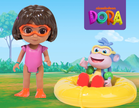 Dora Poznaje Świat Zestaw Splash-Splash 2 Figurki Dora i Butek + Akcesoria