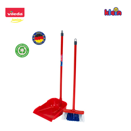 Zestaw do sprzątania Szufelka z kijem i miotła Vileda dla dzieci Klein 6744