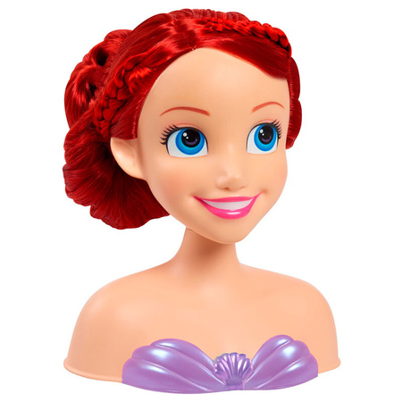 Lalka Głowa do stylizacji czesania włosów Księżniczka Disney Mała Syrenka Ariel Arielka Fryzjer + akcesoria