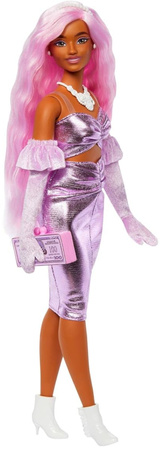 Barbie Lalka Kolekcjonerska Deluxe Style w Różowej Błyszczącej Kreacji