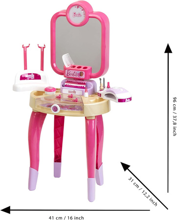Barbie Duża Toaletka Studio Piękności Z Lampą Do Paznokci Hybryd 96 Cm