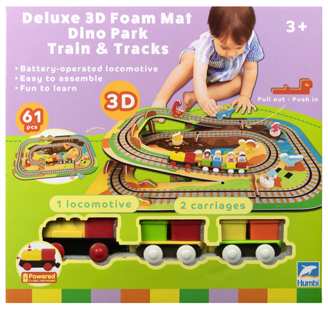 Mata Piankowa Deluxe 3D Park Dinozaurów - Zestaw Edukacyjny 61 Elementów 3W1 Dino Park