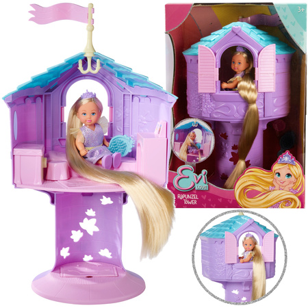 Evi Love Zestaw Wieża Roszpunki i Minilalka + Akcesoria Rapunzel Tower