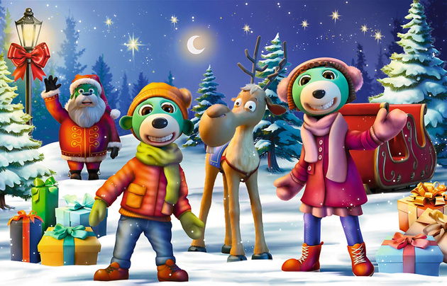 Puzzle Maxi 24 Trefliki lepią bałwana Treflix Bauble Trouble Trefl