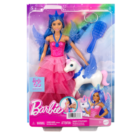 Barbie lalka Sapphire i skrzydlaty jednorożec + akcesoria Szczypta magii