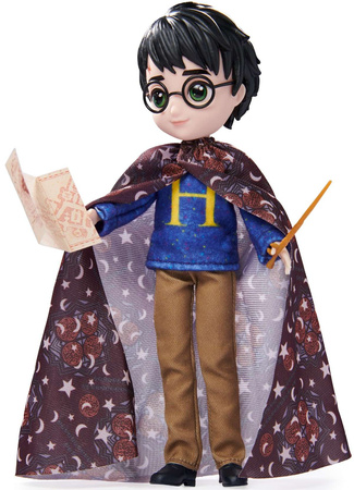 Lalki figurki kolekcjonerskie Harry Potter i sowa Hedwiga oraz Brilliant Hermiona Granger z kociołkiem i rudy kot Krzywołap + akcesoria 20 cm