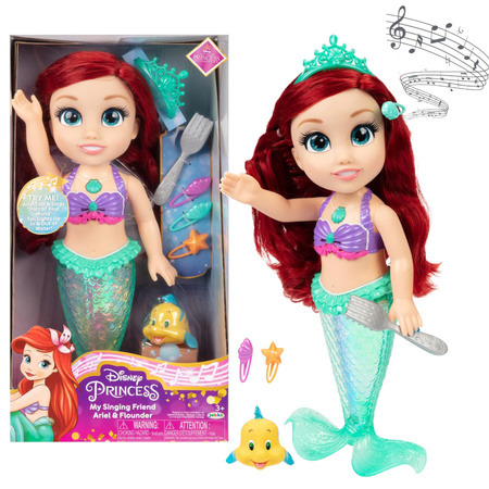 Lalka Disney Princess śpiewająca Arielka Ariel Mała Syrenka + akcesoria 35 cm