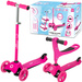 Evo Regulowana Trójkołowa Hulajnoga dla Dzieci 2w1 Jeździk Cruiser z Siedziskiem Różowy