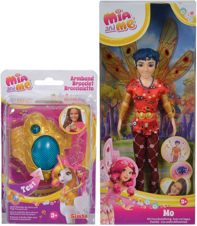 Mia i ja Zestaw Lalka Mo Elf z ruchomymi skrzydłami i świecąca bransoletka ze światłem i dźwiękiem
