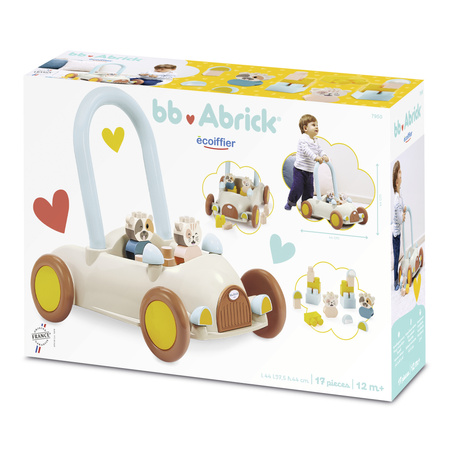 Zestaw Pchacz Autko z Klockami 17 Elementów Krowa Kotek