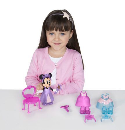 Disney Myszka Minnie Mini Lalka Księżniczka + szafa stroje