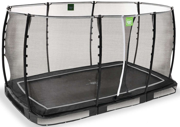 Trampolina ogrodowa z siatką zabezpieczającą do gruntu Allure Classic 214x366 cm czarna