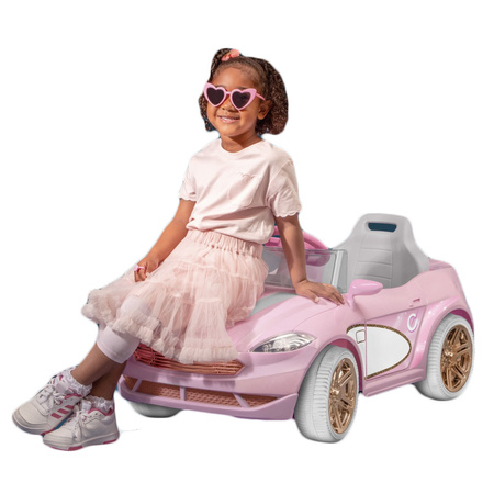EVO Samochód dla dziecka auto na akumulator kabriolet cabrio różowy ze światłami i dźwiękami