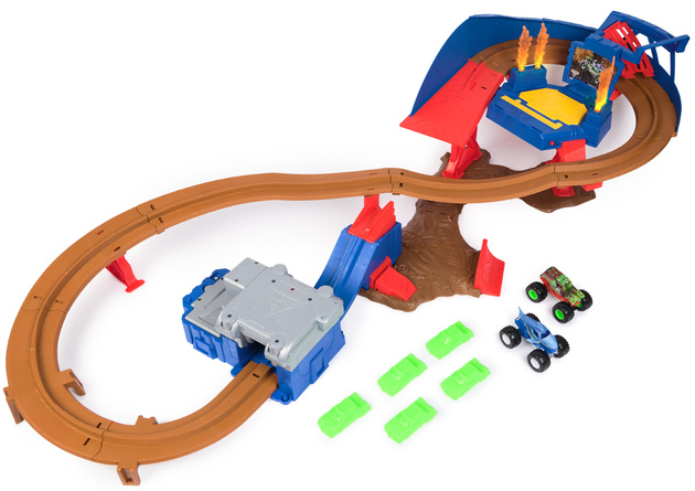 Tor Kaskaderski Samochodowy Monster Jam Supercharge Speedway + Auta 1:64