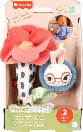 Planet Friends Grzechotki Sensoryczne Kwiat i Pracowita Pszczółka + gryzak GRATIS