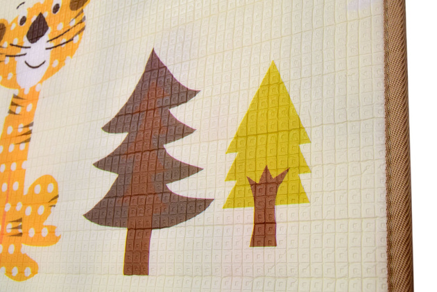 Humbi Dwustronna edukacyjna Mata piankowa Uliczki Zwierzęta 180 x 200 x 0,5 cm pastelowa duża