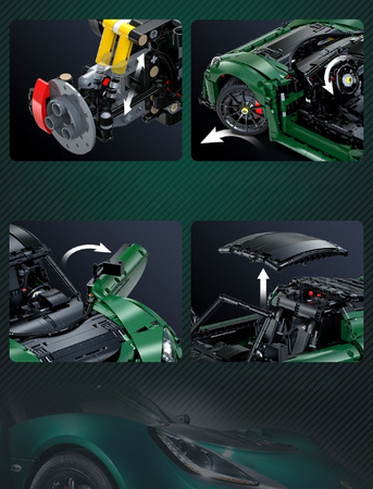 Klocki konstrukcyjne CaDA Samochód 54 cm autko miejskie Lotus Exige Cup 430 ciemnozielony Pojazd 3730 elementów