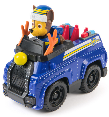 Psi Patrol Chase Auto Policyjny Świąteczny Holiday Cruiser + Maskotka 23 Cm