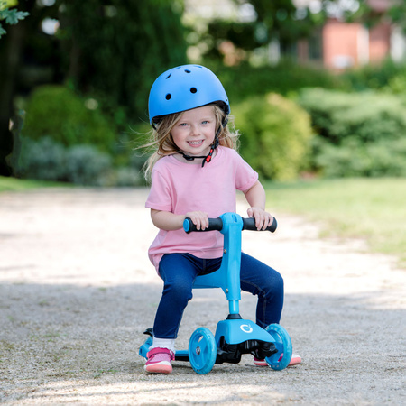 Evo Regulowana Trójkołowa Hulajnoga dla Dzieci 2w1 Jeździk Cruiser z Siedziskiem Jasnoniebieski