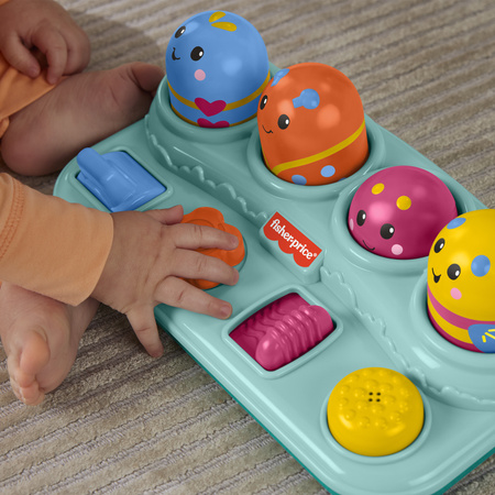 Fisher Price Aktywizujące Robaczki Zabawka Montessori dla Dzieci Ciągnij Przesuwaj Naciskaj