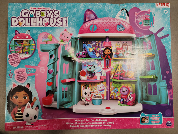 OUTLET Koci Domek Gabi Interaktywny 60 cm wielki duży dom dla lalek + figurki Gabby's Purrfect Dollhouse DŹWIĘK