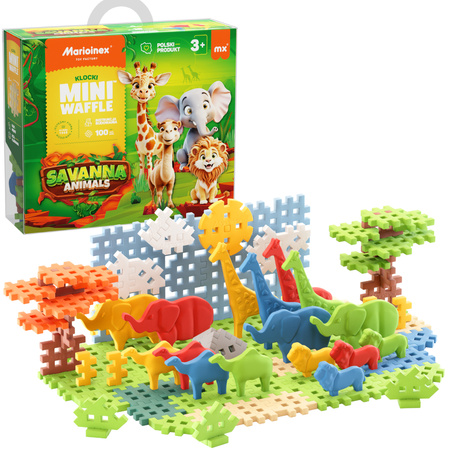 Klocki konstrukcyjne Mini Waffle Savanna 100 elementów Marioinex