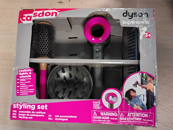 OUTLET Zestaw fryzjerski Dyson Supersonic do stylizacji włosów z suszarką dla dzieci Casdon USZKODZONE OPAKOWANIE