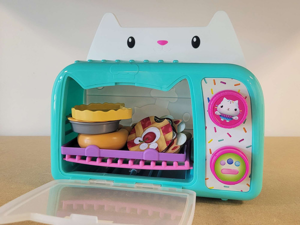 OUTLET Koci Domek Gabi Zestaw kuchenny Mały zabawkowy Piekarnik Mikrofalówka + akcesoria 11 elementów Światło Dźwięk Gabby's Dollhouse WADLIWA