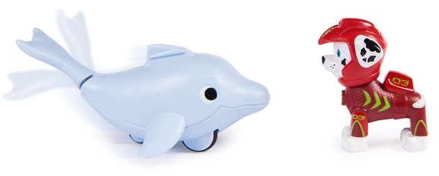 Psi Patrol Zestaw Aqua Pups figurka szczeniak Marshall i delfin z ruchomym ogonem