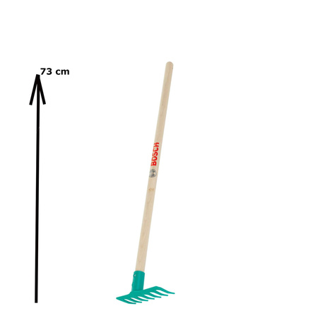 Duże Grabie ogrodowe Bosch z drewnianym trzonkiem dla dzieci 72 cm