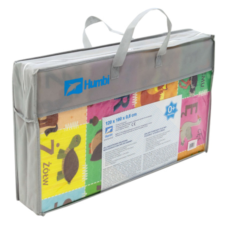 Dwustronna Składana Mata Edukacyjna z pianki XPE Podłogowa Bezpieczna 120x180 polski alfabet wieś