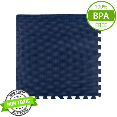 Mata piankowa podłogowa Humbi 180x60 Duże puzzle piankowe wodoodporne bezpieczne 3 szt. Granatowa