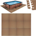 Humbi mata piankowa puzzle piankowe wodoodporne pod basen 12 szt. miedziany 240 x 180 x 1 cm