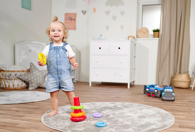 ABC Koszyk z pokrywką Zestaw Sorter z klockami + wieża i piramidka