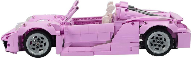 Klocki konstrukcyjne CaDA Zdalnie sterowany duży samochód Kabriolet różowy 37 cm z napędem Power System Auto Pojazd Cabrio Pink Holiday RC 1181 elementów