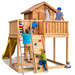 Plac zabaw drewniany ogrodowy My Side Step On domek, zjeżdżalnia, ścianka wspinaczkowa, drabinka, luneta, kierownica