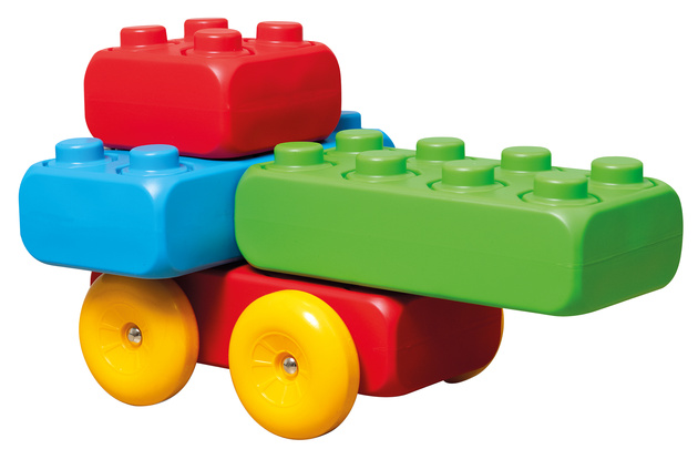 Klocki konstrukcyjne Cegły zestaw z kołami 30 elementów Marioinex