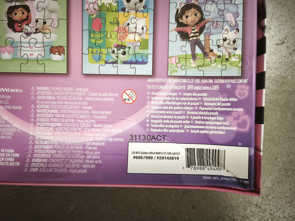 OUTLET Drewniane puzzle Koci Domek Gabi 4 układanki USZKODZONE OPAKOWANIE
