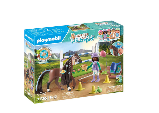 Playmobil Horses of Waterfall Zestaw Zoe i Blaze z przeszkodami 67 elementów