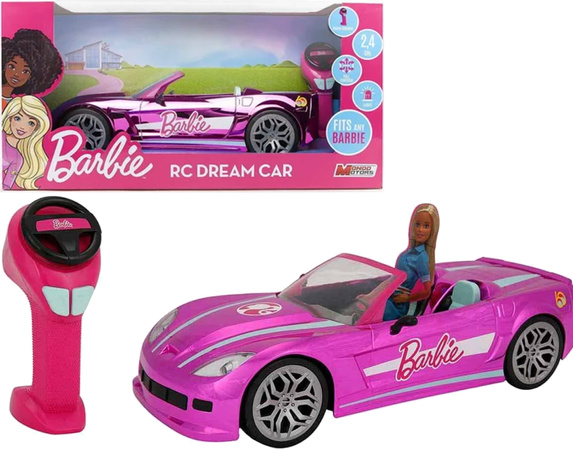Zdalnie Sterowany różowy Kabriolet Barbie auto RC Dream Car 38 cm