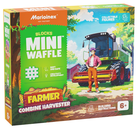 Klocki konstrukcyjne Mini Waffle Farmer Kombajn 60 elementów Marioinex