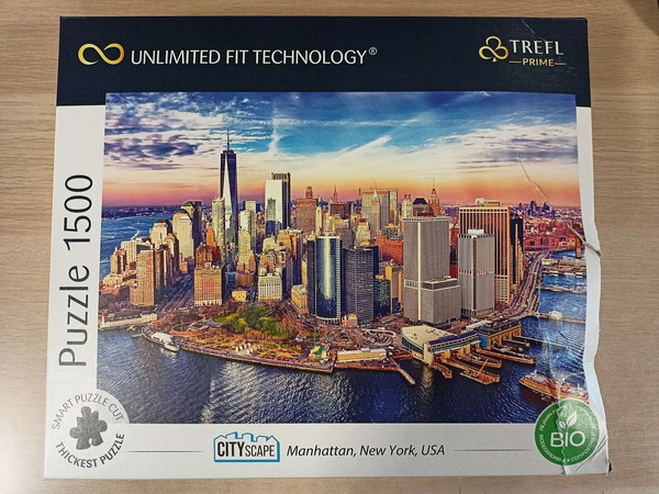 OUTLET Puzzle 1500 Manhattan, Nowy Jork Unlimited Fit Technology USZKODZONE OPAKOWANIE
